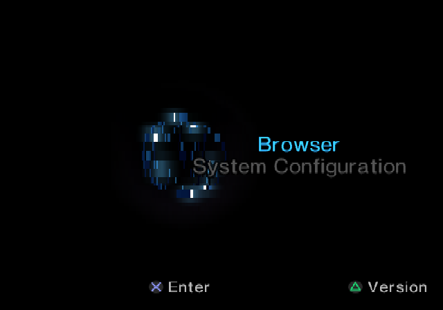 PS2 OSDSYS menu rendered by Gekko2